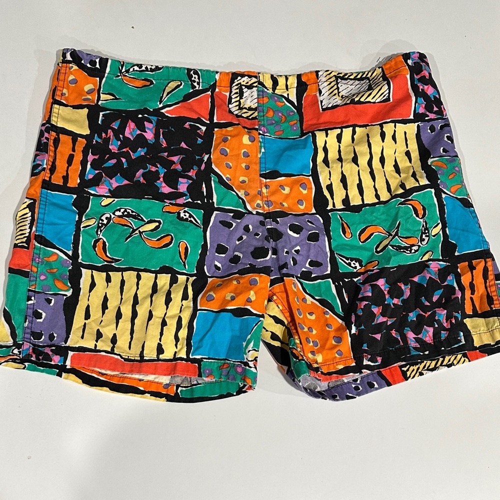 JAMS Vintage Colorful Geometric Patterned Shorts